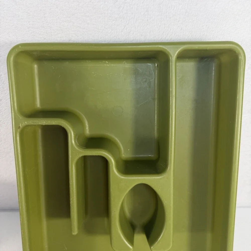 Vtg MCM Rubbermaid 2921 Green Utensil Flatware Silverware Tray Drawer‎ Organizer